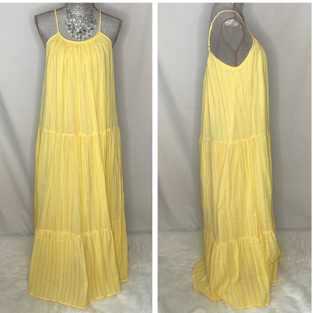 PQ SWIM Ramona Tiered Maxi Dress in CITRINE NWT - Picture 6 of 12